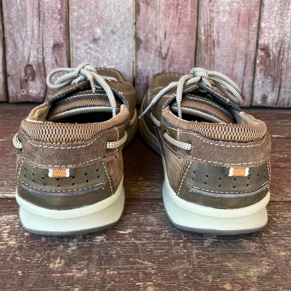 Margaritaville Men's US 9.5 Boat Shoes Beach Resort Soles Tropic Leather Brown